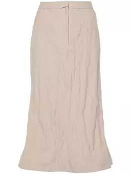 Юбка миди с жатым эффектом Acne Studios, бежевый