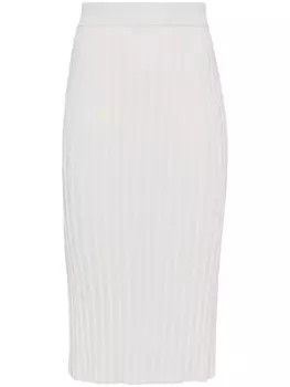 Юбка миди Satiny в рубчик JOSEPH, бежевый