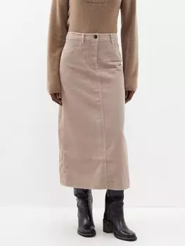 Юбка миди shona из хлопка и вельвета Cefinn, бежевый