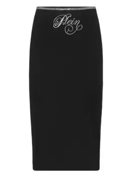 Юбка миди Signature Philipp Plein, черный