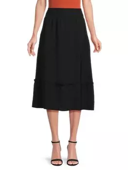 Юбка миди со сборками Bobeau, черный