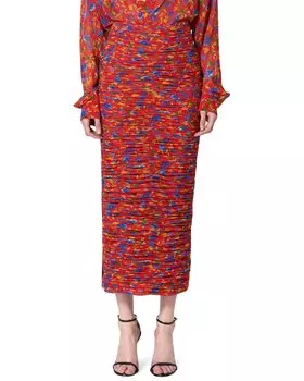 Юбка-миди со сборками Carolina Herrera, красный