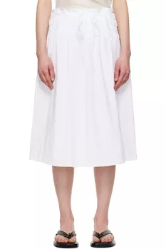 Юбка миди со сборками и шнурком Le17Septembre, белый