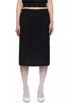 Юбка миди со сборками на талии Ashley Williams, черный