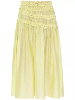 Юбка миди со сборками Tory Burch, желтый