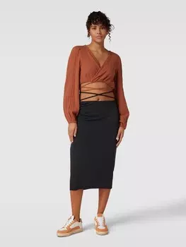 Юбка-миди со шнурками Review, черный