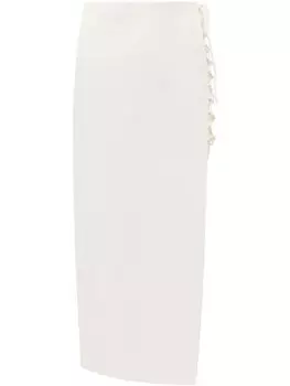 Юбка миди со шнуровкой сбоку De La Vali, белый