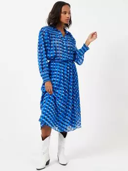 Юбка миди со складками French Connection Edline Hallie, морской цвет