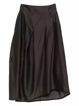 Юбка миди со складками High, коричневый