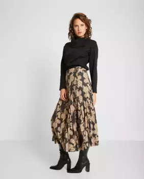 Юбка миди со складками и принтом Trucco, мультиколор