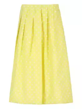 Юбка миди со складками и узором в горох Fabiana Filippi, желтый