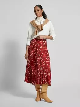 Юбка миди со складками модель 'GUILLEM' Mango, красный