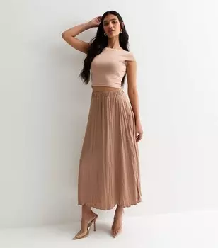 Юбка-миди со складками New Look, светло-коричневый