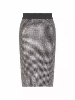 Юбка миди со стразами Dolce&Gabbana, мультиколор