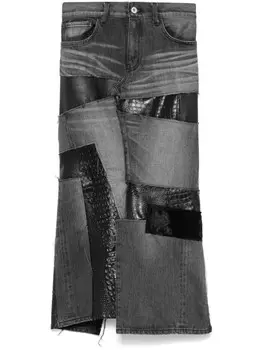 Юбка миди со вставками Junya Watanabe, черный