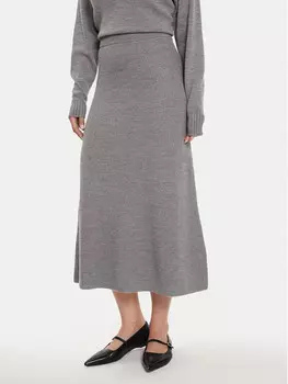 Юбка миди стандартного кроя Max Mara Leisure, серый