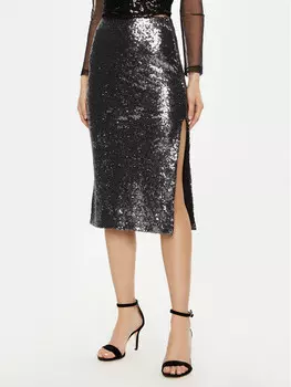 Юбка миди стандартного кроя Rinascimento, серебряный