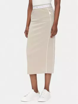 Юбка миди стандартный крой 7W000279 AF12501 U6155 Ea7 Emporio Armani, бежевый