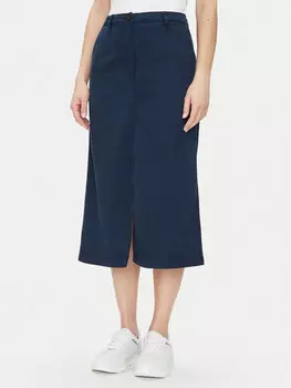 Юбка миди стандартный крой Co Blend Midi Skirt WW0WW44726 Tommy Hilfiger, синий