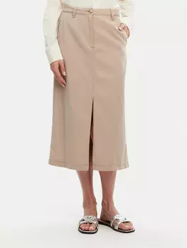 Юбка миди стандартный крой WW0WW44726 Tommy Hilfiger, бежевый