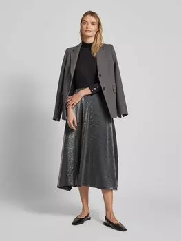 Юбка миди свободного кроя с эффектной пряжей Milano Italy, антрацит