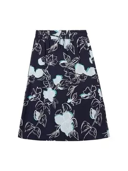 Юбка миди TOM TAILOR Skirt, темно-синий/светло-синий