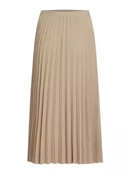 Юбка миди TOMMY HILFIGER Skirt FLUID PLEATED PULL ON MIDI SKIRT, бежевый