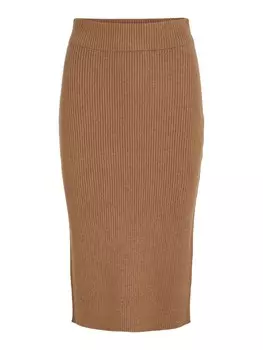 Юбка миди VILA Skirt, коричневый
