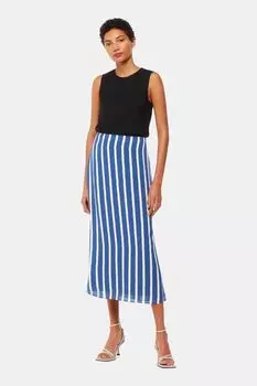 Юбка миди в гофрированную полоску Whistles, синий