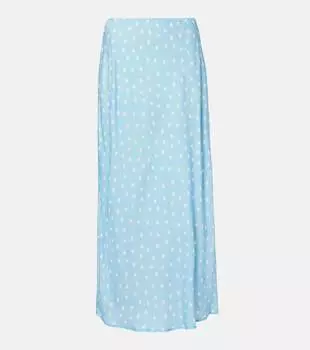 Юбка миди в горошек Ardith Rixo, Light Blue Mini Polka Dots