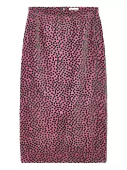 Юбка-миди в горошек деворе DRIES VAN NOTEN, розовый