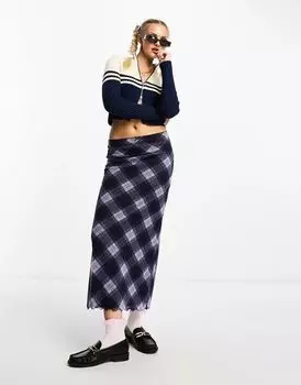 Юбка миди в клетку ASOS