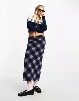 Юбка миди в клетку ASOS