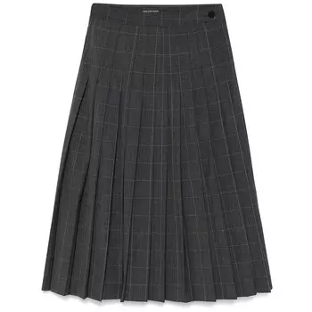 Юбка миди в клетку Balenciaga, серый