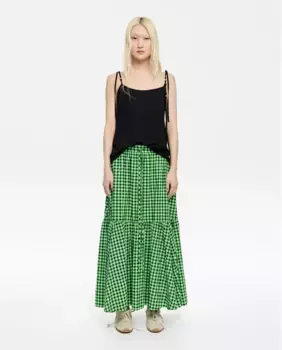 Юбка миди в клетку Bimba y Lola, зеленый