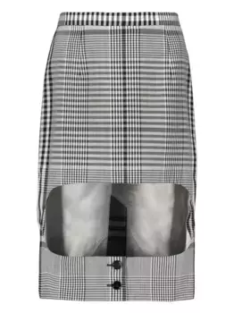 Юбка миди в клетку BURBERRY, черный