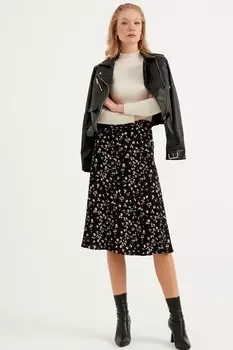 Юбка миди в клетку Herita, черный