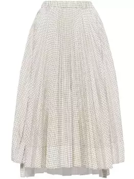 Юбка миди в клетку Plan C, белый
