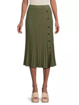 Юбка-миди в рубчик А-силуэта Saks Fifth Avenue, цвет Olive