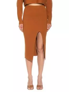 Юбка-миди в рубчик Alexia Admor Camel