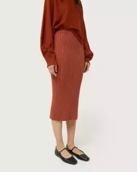 Юбка миди в рубчик Compaa Fantstica, коричневый