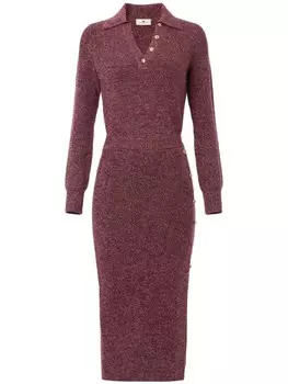 Юбка миди в рубчик Elisabetta Franchi, красный