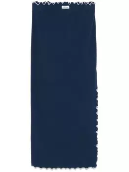 Юбка миди в рубчик ROTATE BIRGER CHRISTENSEN, синий