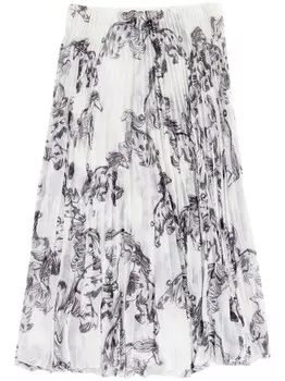 Юбка миди в складку Bimba y Lola Greyhound, белый