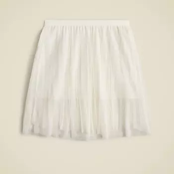 Юбка миди в складку для девочек из тюля J.Crew, белый