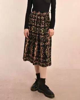 Юбка миди в складку с принтом Molly Bracken, хаки