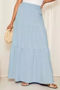 Юбка миди в стиле бохо из фактурного джерси Friends Like These, синий