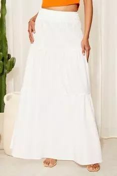 Юбка миди в стиле бохо из фактурного джерси Friends Like These, белый