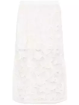 Юбка миди в технике кроше ZIMMERMANN, белый