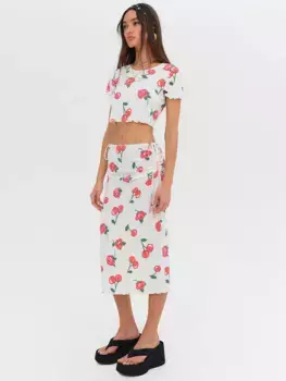 Юбка миди Wilma For Love & Lemons, красный